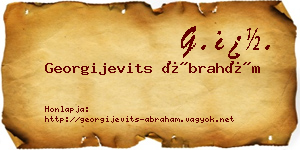 Georgijevits Ábrahám névjegykártya